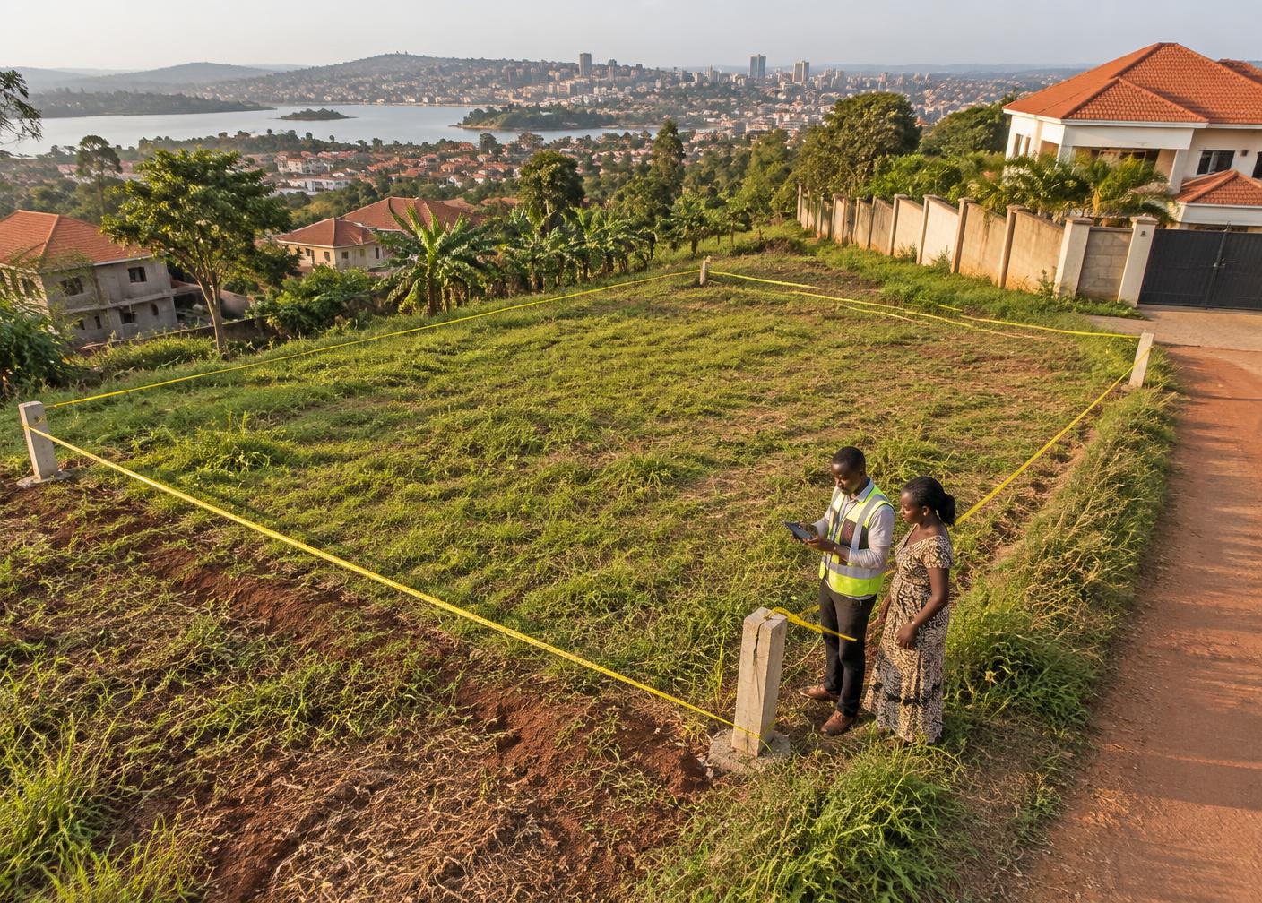 A mapped Ugandan plot with a visible measured boundary